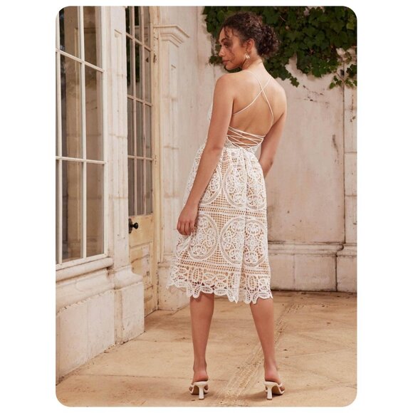 * Two Sisters The Label Annabelle Lace Midi Dress sz US 6 - Picture 3 of 8